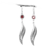 May New Arrived  Women Earring Thai Silver  Red Cubic Zircon Fox Tail Style  Fas - £69.71 GBP