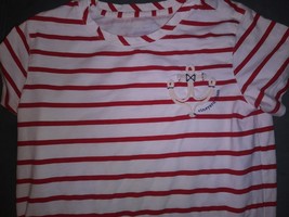 Vineyard Vines Nautical Red&amp;White Stripe Anchor Fun T Shirt  Sz Medium  ... - £17.72 GBP