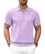 Coofandy Men&#39;S Zipper Polo Shirt Casual Knit Short Sleeve Polo T Shirt C... - $42.99