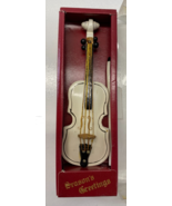 Vintage RARE Mangelsen’s 5 in Doll Ivory Wooden Violin 936-30 Ornament - £15.57 GBP