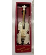 Vintage RARE Mangelsen’s 5 in Doll Ivory Wooden Violin 936-30 Ornament - $26.83 CAD