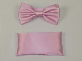Men's Satin Silky Bow Tie Hankie by J.Valintin Collection #7 Pink image 2