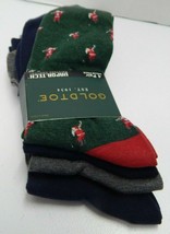 Gold Toe Men&#39;s Crew Socks Holiday Christmas 4 Pair Pack Shoe Size 6-12.5 - £14.29 GBP