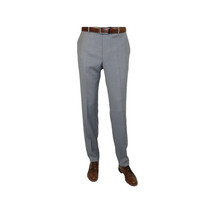 Mens Mantoni Flat Front Pants All  Wool Super 140's Classic Fit 46306-2 Gray image 2