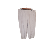 Jill Love Linen Large Pull-On Cropped Pants Gray Pockets Lagenlook Minim... - £22.11 GBP