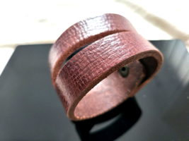 Real Pure Leather Handmade Ethnic Natural Unisex Slit Wrist Bracelets Handbands - £16.50 GBP