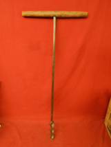 Early Primitive Antique T Handle Wood Auger Barn Beam Hand Drill #8 - $29.69