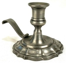 Chamberstick Candle Holder Pewterer-Stamped &quot;B&quot;- Vintage-4&quot; Tall - $23.04