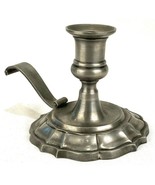Chamberstick Candle Holder Pewterer-Stamped &quot;B&quot;- Vintage-4&quot; Tall - $23.04