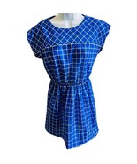 Vintage ILGWU Union Made Blue Grid Dress USA Size 8 80s Mod Minimalist - $585.43 MXN