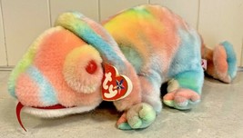 TY Original Beanie Buddy Rainbow Chameleon Plush Stuffed Animal 1999 - £14.33 GBP