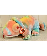 TY Original Beanie Buddy Rainbow Chameleon Plush Stuffed Animal 1999 - £14.03 GBP