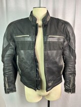 Mens Large MOTOGP Leather &amp; Cordura Motorcycle Jacket &amp; Protection Inser... - $49.45