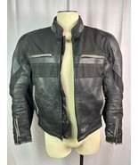 Mens Large MOTOGP Leather &amp; Cordura Motorcycle Jacket &amp; Protection Inser... - £39.38 GBP