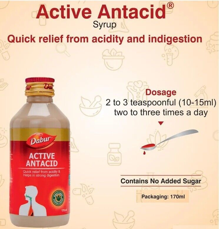 5x Dabur Active Antacid Relief In Acidity Effectively, Helps In Strong Digestion Herbal