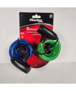 Master Lock Bike Lock/Cable w/ Key - Blue, Green 2-Pack, Key-Alike - $8.56