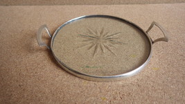 VINTAGE WEBSTER STERLING SILVER CUT GLASS HANDLED WINE BOTTLE COASTER - $1,237.37 MXN