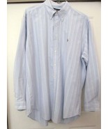 Ralph Lauren Yarmouth Oxford Dress Shirt L/S Blue Stripe MEN&#39;S 16.5 34/35 - £19.65 GBP