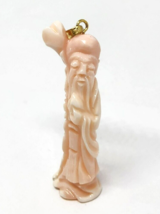 Vintage Mid-Century 3D Carved Coral Gold Filled Figurine Charm Pendant 1... - $450.00
