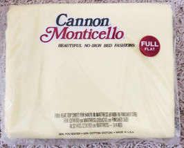 Vintage Cannon Monticello Full Yellow Flat Top Sheet 50% Cotton 50% NIP - £15.50 GBP