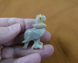 Y-BIR-VUL-1) TAN Vulture Buzzard carving Figurine soapstone Peru scaveng... - $8.59