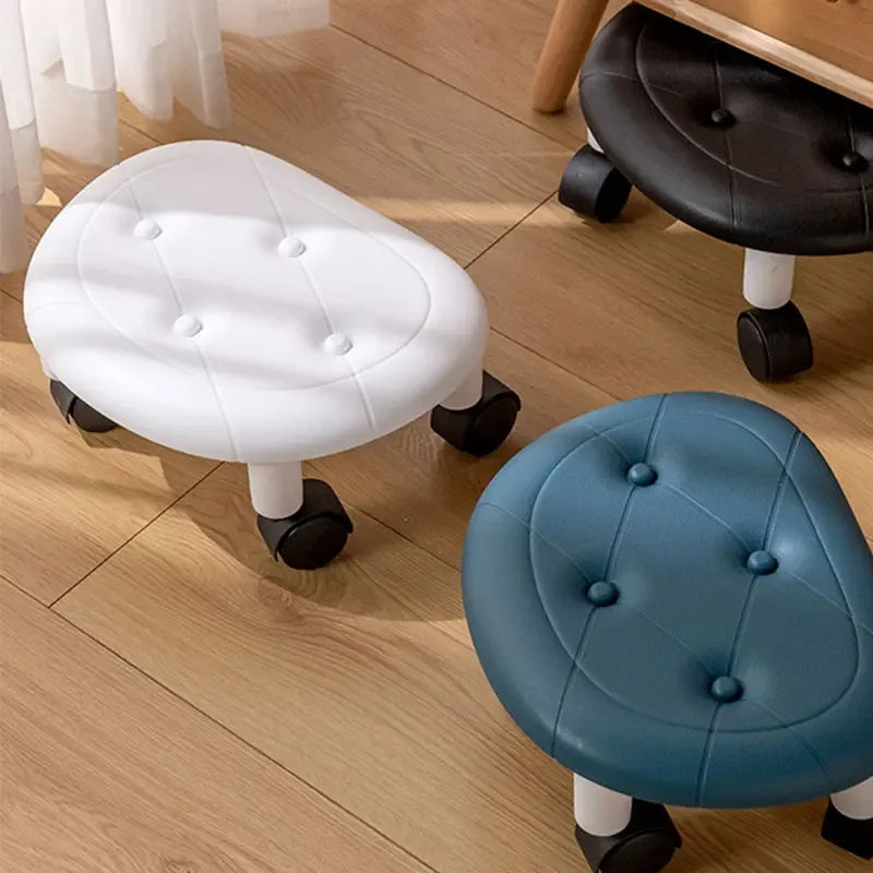 Movable Living Room Low Stool Silent Universal Wheel 360° Rotating Seat Outdoor - £28.47 GBP