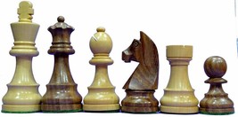 Large Handcrafted Wooden Staunton Chessmen 3.9 inch King With EXTRA QUEENS - £43.14 GBP