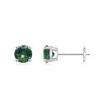 Authenticity Guarantee 
Angara Natural 5mm Teal Montana Sapphire Earrings in ... - £761.97 GBP