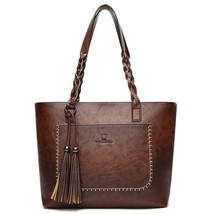 Large Capacity Causal Shoulder Bags for Women New  Fall Leather Fringe Purse Han - £28.32 GBP
