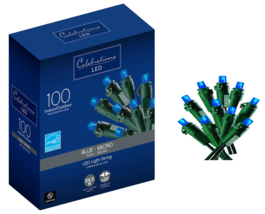 Christmas String Lights Micro LED Bulbs 100ct 24.75&quot; Blue, Celebrations ... - €15,24 EUR
