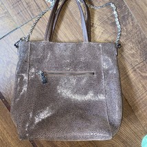 sorial brown snakeskin style 2 way tote bag purse - $24.75