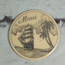 Maui Sailing Ship and Palm Tree Refrigerator Fridge Magnet  - £11.84 GBP