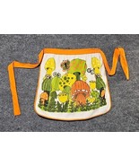 Vintage 70s Mushrooms Butterflies Flower Royal Terry Cloth Apron MCM Orange - €29,83 EUR