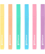 Aesthetic Cute Pastel Highlighters Set: 6 Assorted Colors Pens No Bleed ... - £8.43 GBP