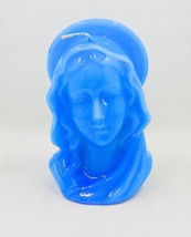 Madonna Candle Sculpture Blessed Virgin Mary Wicks and Sticks 6 Inch Blue - £23.69 GBP