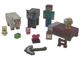 Random 9 Mixed Assorted Lot of Jazwares Minecraft Figures Parts Animals ... - £13.23 GBP