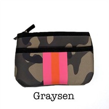 Neoprene Keyring Keychain Pouch Wristlet Greyson Camo Hot Pink Accents - £12.46 GBP