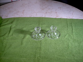 Vintage Avon 24% Lead Crystal Etched Hummingbird Candle Holders 2 pcs. - $10.00