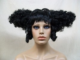 Black Creepy Clown Wig Curly Side Wings Evil Psycho Circus Gothic Big Top Horror - £18.83 GBP