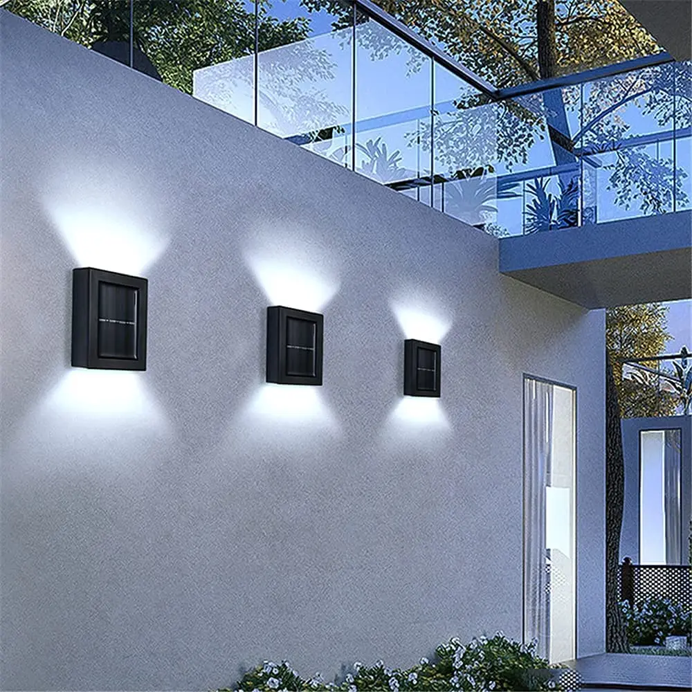 4pcs Solar Lights for Garden Decoration 2leds Up Down Wall Mount External Lamps  - £110.52 GBP