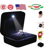 Polished Velvet Jewelry Box with LED Light - Unique Presentation for Rings - $350.07 MXN