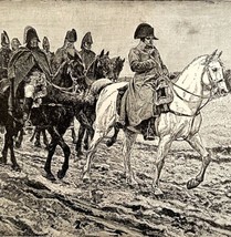 Napoleon Retreats From Russia 1888 Victorian Antique Military Print DWT4C - $34.99