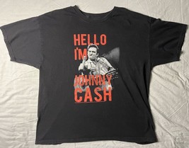 Johnny Cash T Shirt Men’s Size 2X Black Hello I’m Middle Finger Short Sleeve - $15.00