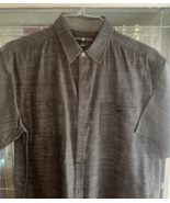 Beverly Hills Polo Club Men&#39;s L Grey/Black Short Sleeve Button Up Shirt - $241.12 MXN