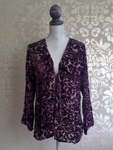 Bella Notte New Primrose Amethyst Purple Floral Velvet Jacket  - $99.00