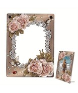 Floral Pink Roses, Butterfly Border Diamond Art Painting Frame COMPLETED, SEALED - $38.37 CAD
