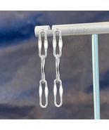 Sterling Silver Chain Link Drop Earrings – 925 Silver - $48.80 CAD