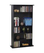BESTGOODSHOP Black Media Storage Cabinet Bookcase with Adjustable Shelves - $88.42