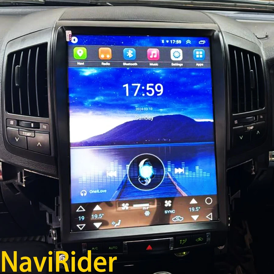 Tesla ips screen 15 6inch android 13 for toyota land cruiser 200 lc200 2008 2015 gps thumb200