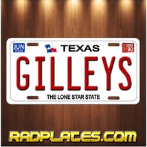 GILLEYS Night club inspired art RED TEXT Vanity Aluminum License Plate Tag New - £14.77 GBP